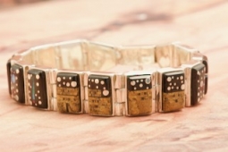 Calvin Begay Starry Night at the Pueblo Sterling Silver Bracelet.